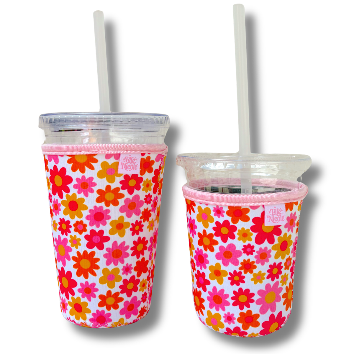 Coffee Cup Cover - Fall Florals - Iced Drink Sleeve: Large / 24oz