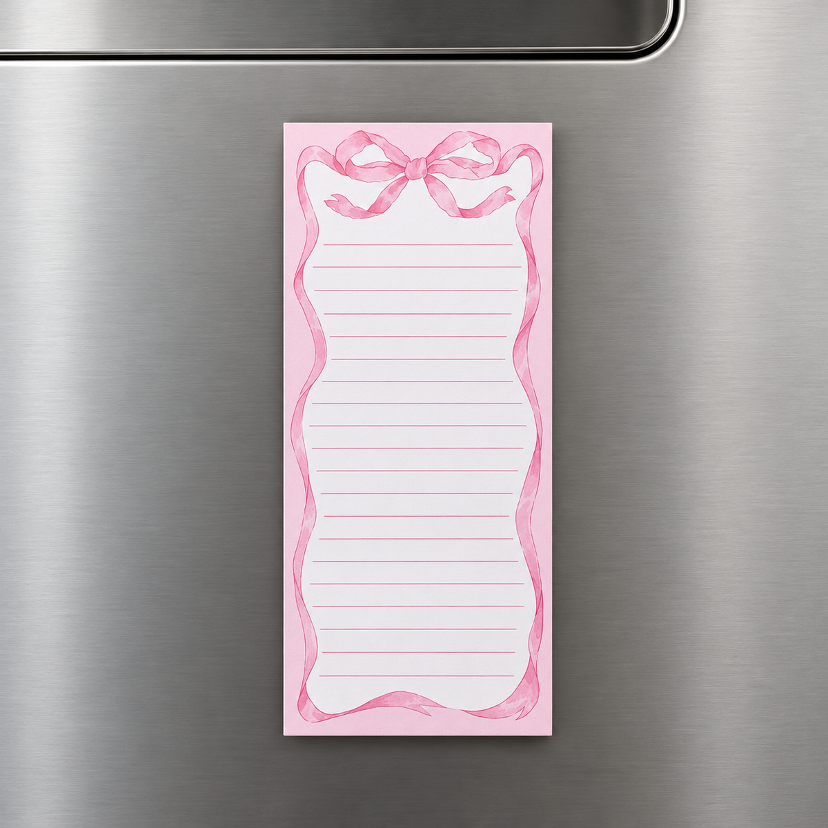 Pink Bow Magnetic Notepad β Fridge Shopping List