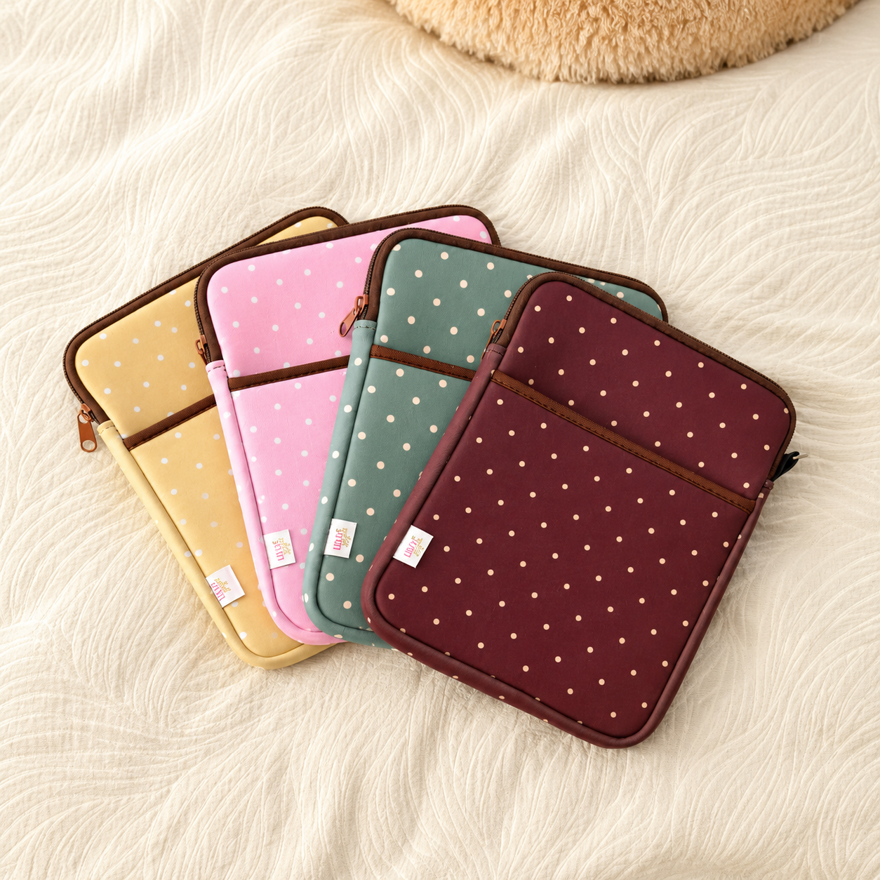 E-reader / Tablet Sleeve / Case / Book Sleeve - Pink Polka Dot