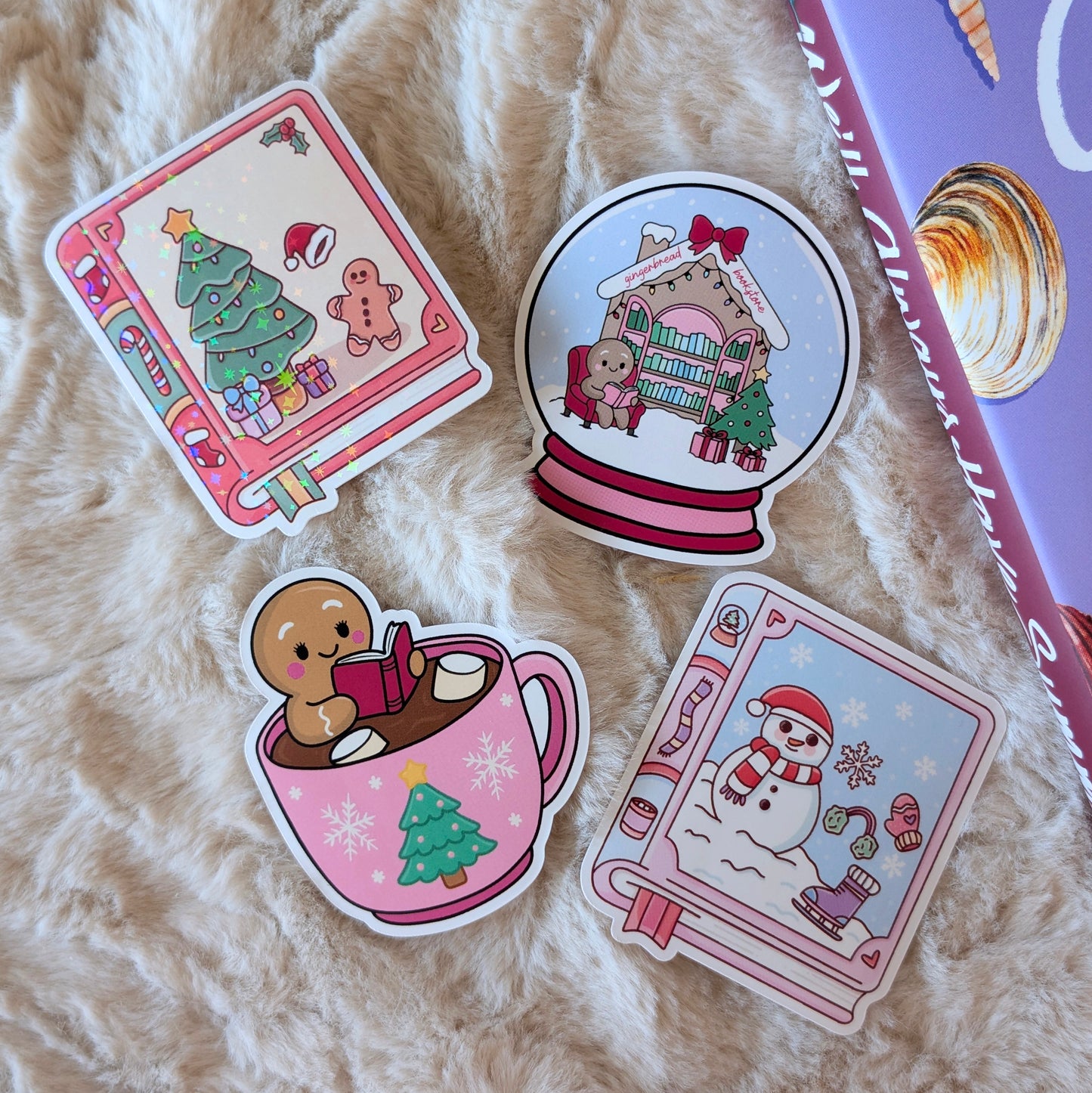 Snowglobe Waterproof Vinyl Sticker | 7cm Bookish Decal | Matte, Gloss & Holographic Stars Finish