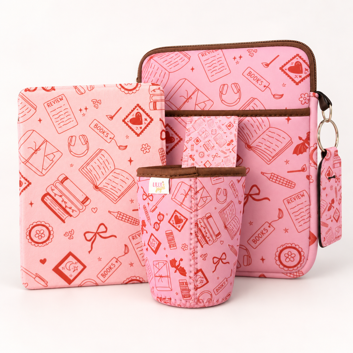 π Lip Balm Keychain Holder (Pink Bookish)