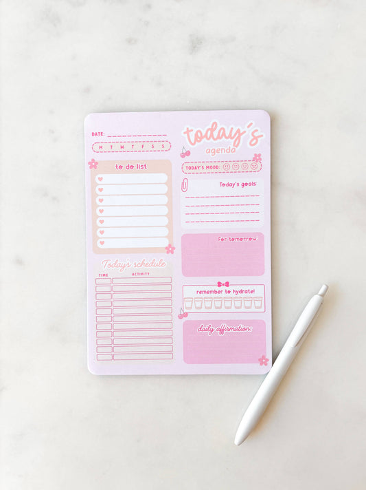 Fleurs on Sunday - Daily Planner Notepad | A5 Notepad | Today's Agenda