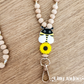 Wooden Bead Personalised Lanyard - Bee Kind