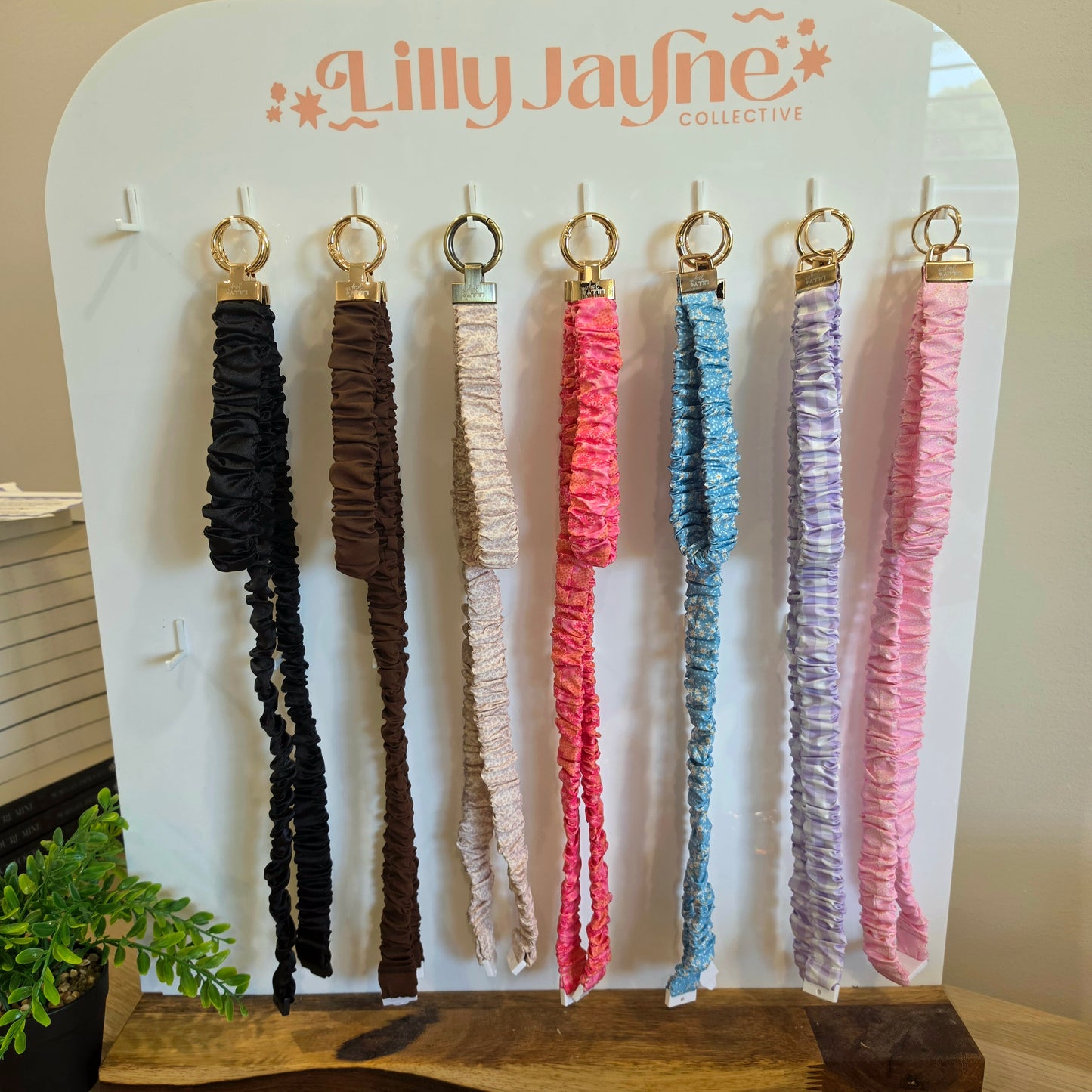 Purple Gingham Scrunchie Wristlet (Mini Me)