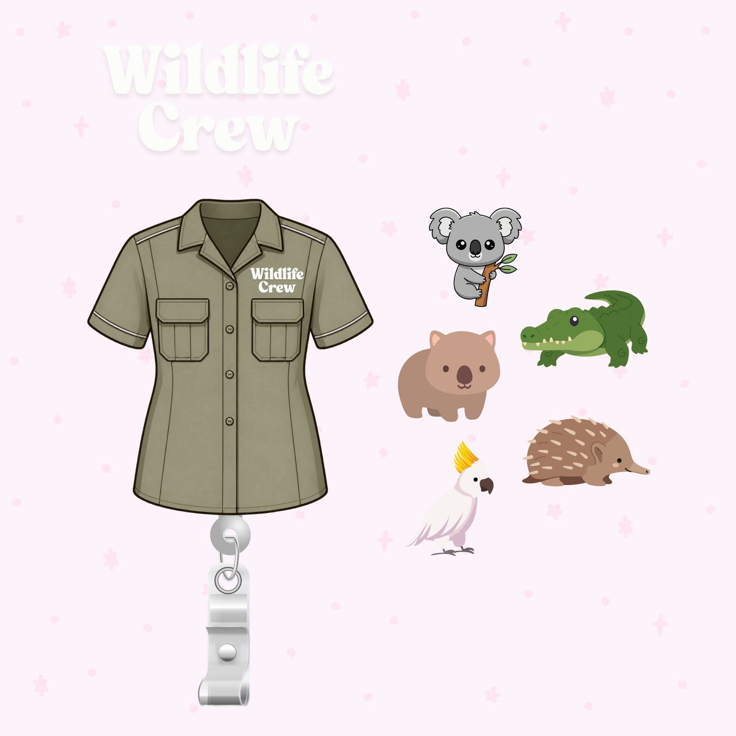 Wildlife Crew Shaker Badge Reel | Retractable ID Badge Holder