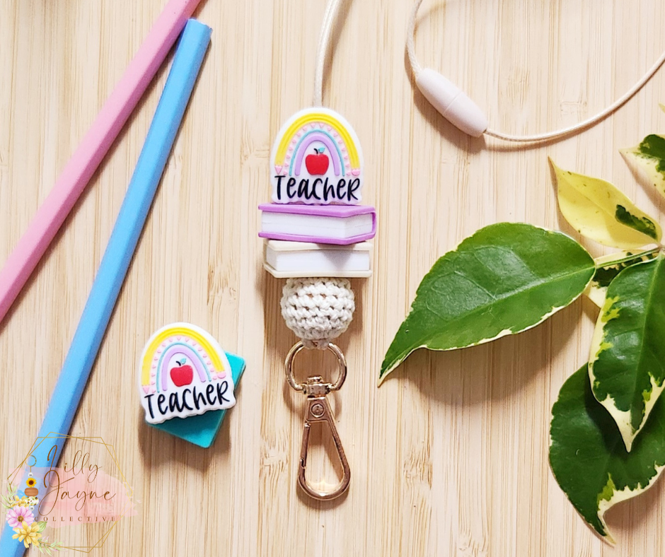 Rainbow Teacher Keychain
