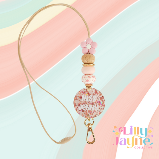 Flower Power Personalised Lanyard