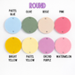 Color swatches labeled with names on a white background