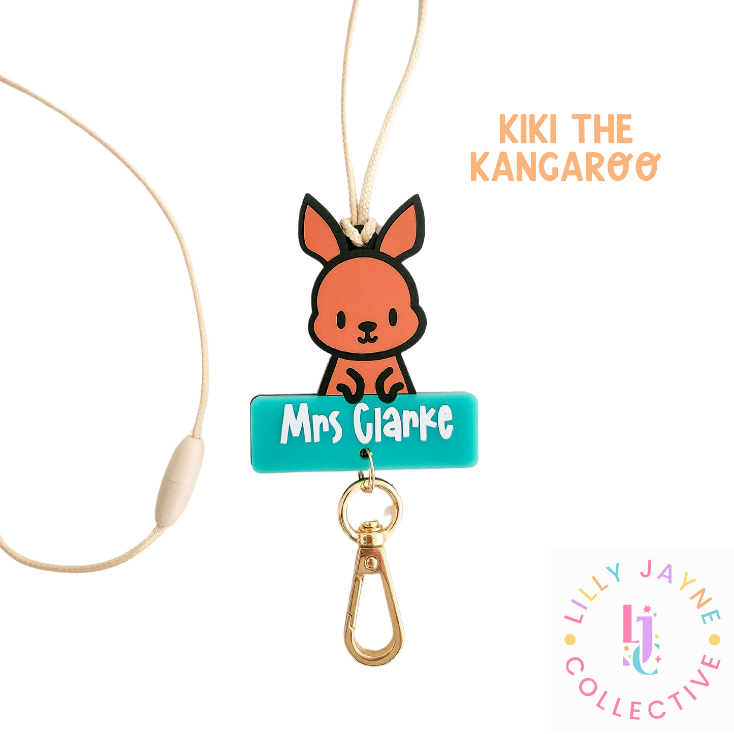 Kiki the Kangaroo Personalised Lanyard