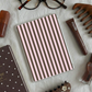 Kindle & Kobo Inserts | Matte Laminated E-Reader Insert - Brown and soft pink stripe