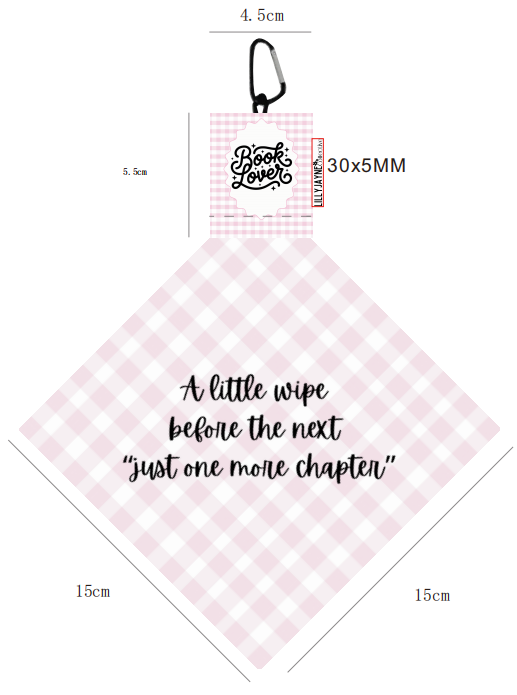 Screen Cleaning Cloth Keyring - "Just one more chapter"
