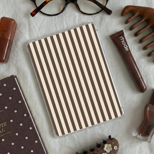 Kindle & Kobo Inserts | Matte Laminated E-Reader Insert - Brown & Beige Stripe