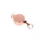 Rose gold retractable keychain on a white background