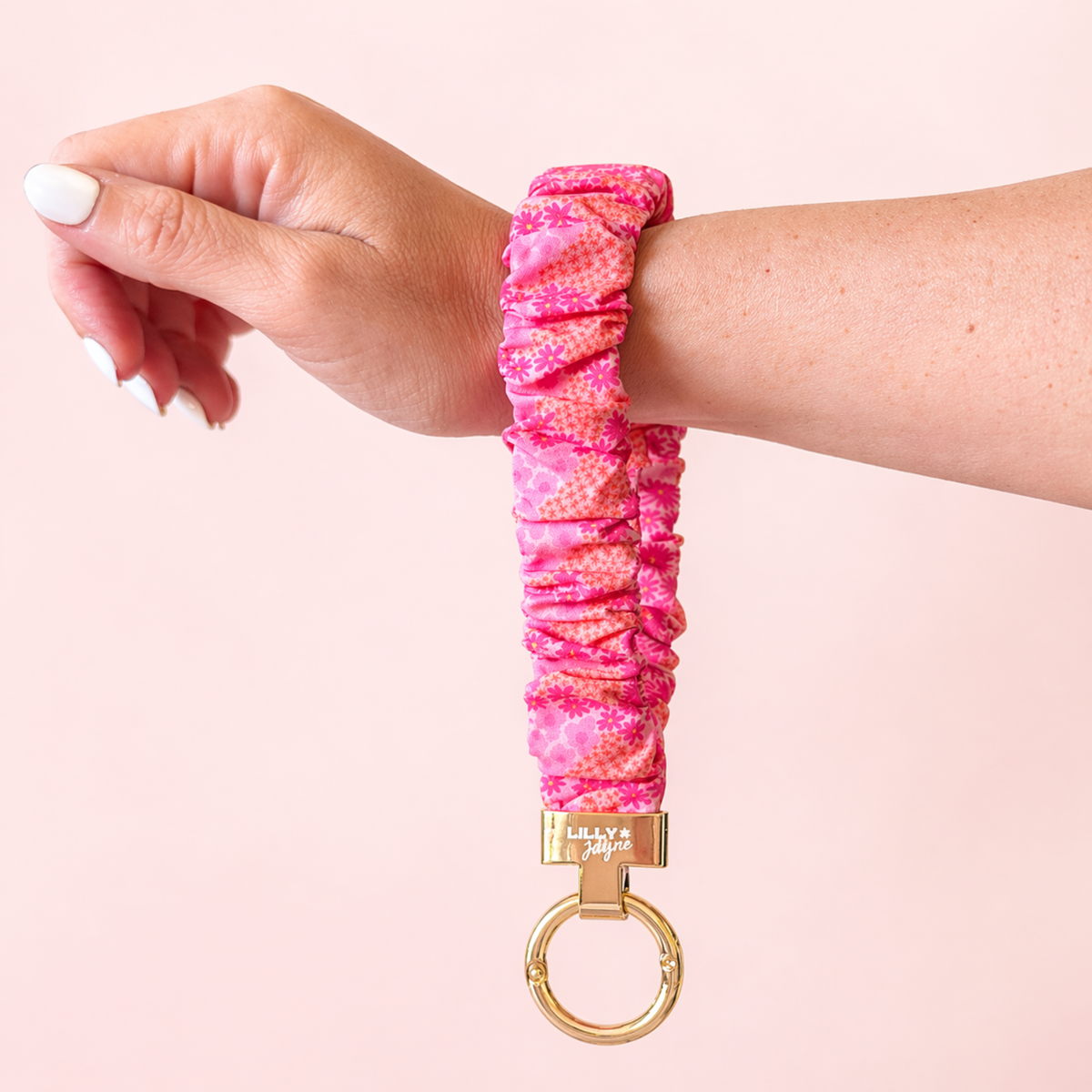 Pink Sunset Scrunchie Wristlet (Mini Me)