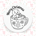 Load image into Gallery viewer, 🎁 Christmas Gingerbread "Merry Christmas"☃️🍪 – Pre-Ink Stamp
