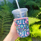 Ellē Nicole Coffee Cup Cover - Boots & Bouquets - Iced Drink Sleeve: Small / 16oz