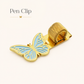 Butterfly Pen Clip – Gold & Blue ✨