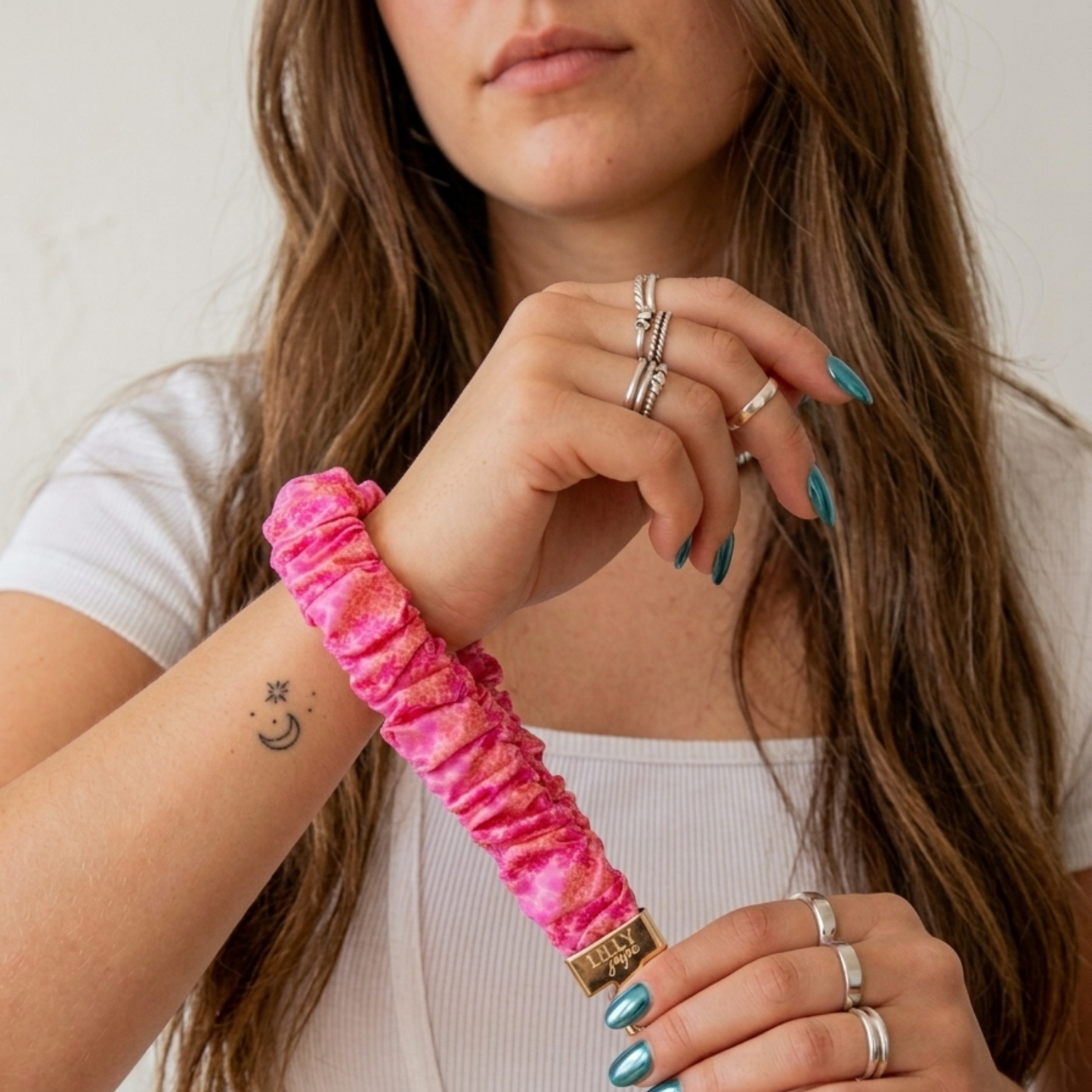 Pink Sunset Scrunchie Wristlet (Mini Me)