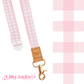 Pink Gingham Fabric Lanyard