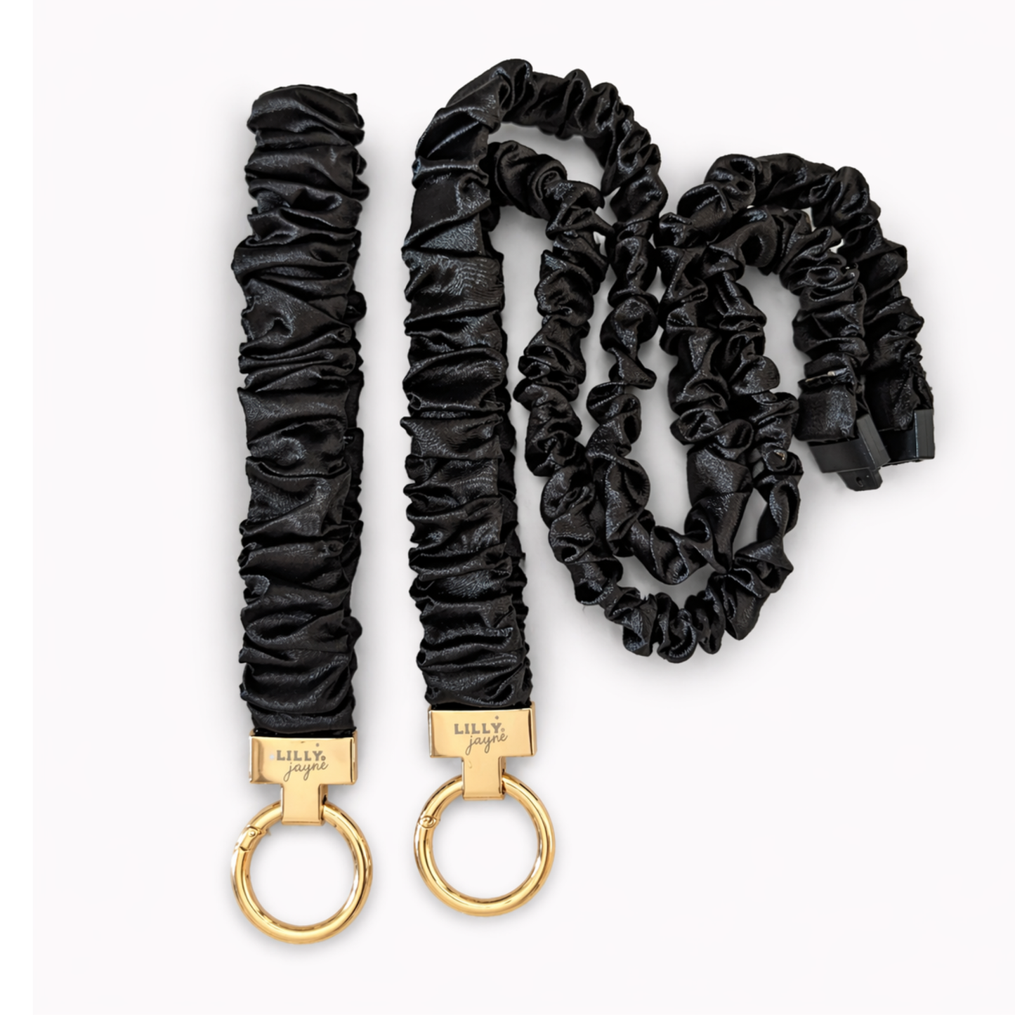 Black Luxe Scrunchie Wristlet (Mini Me)