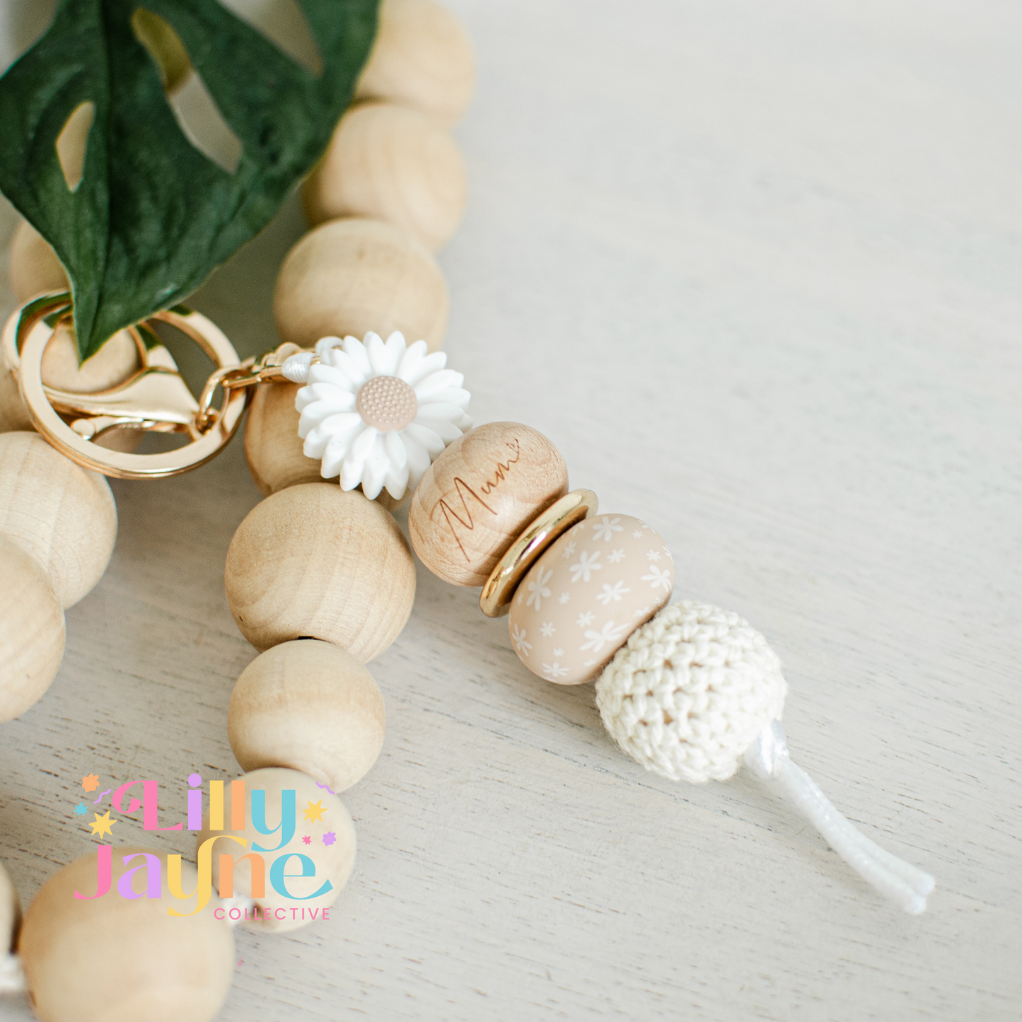 Boho Mum Silicone Bead Keychain