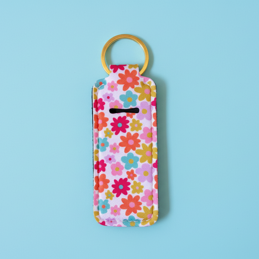 Lip Balm Keychain Holder - Retro Floral