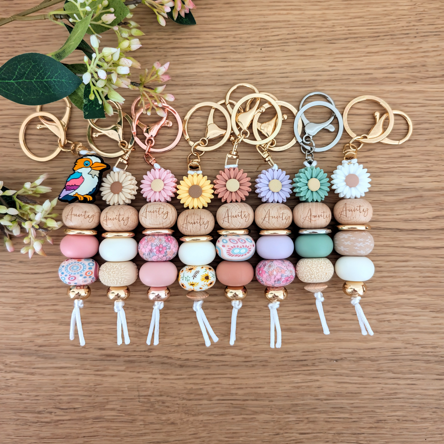 8 Keyrings from the mothers day collection
