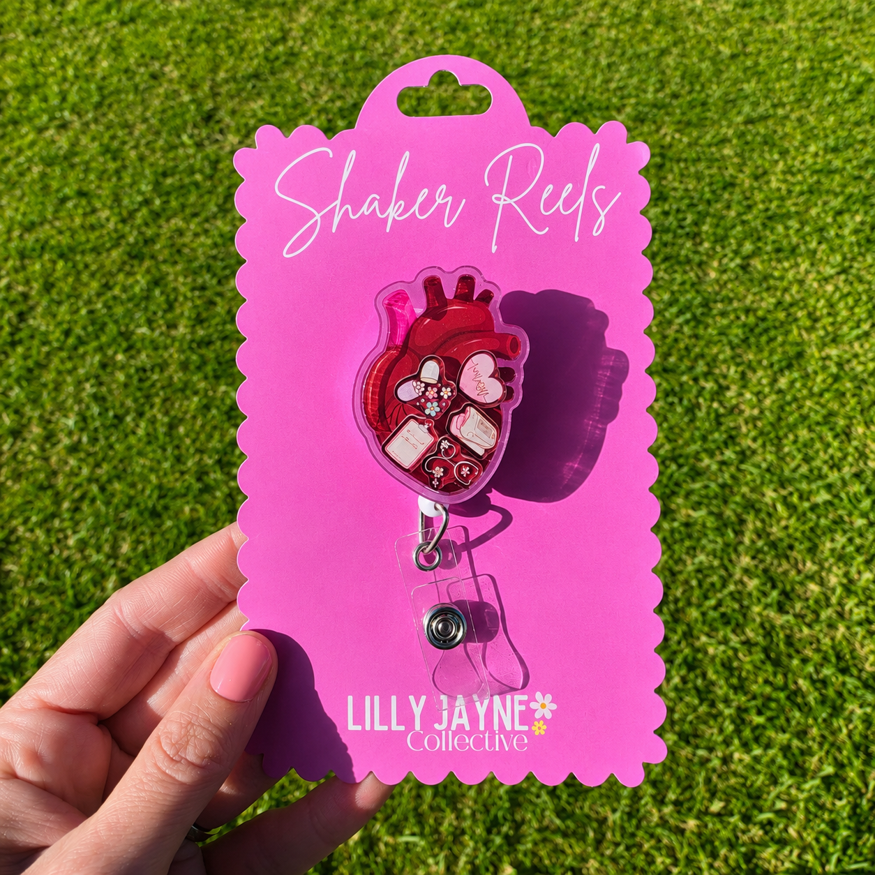Cardiology  Heart Shaker Reel Badge