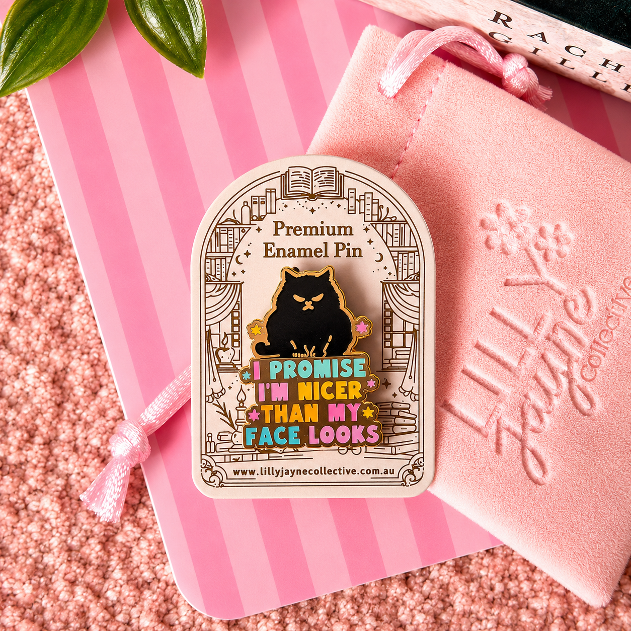 I promise I'm nicer than my face looks | Premium Hard Enamel Pin Collection ✨