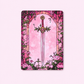 Kindle Insert | Matte Laminated E-Reader Insert - Pink Fantasy Sword