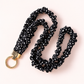 Black Dotti Scrunchie Lanyard – Stretchy & Cute (49cm + Stretch)