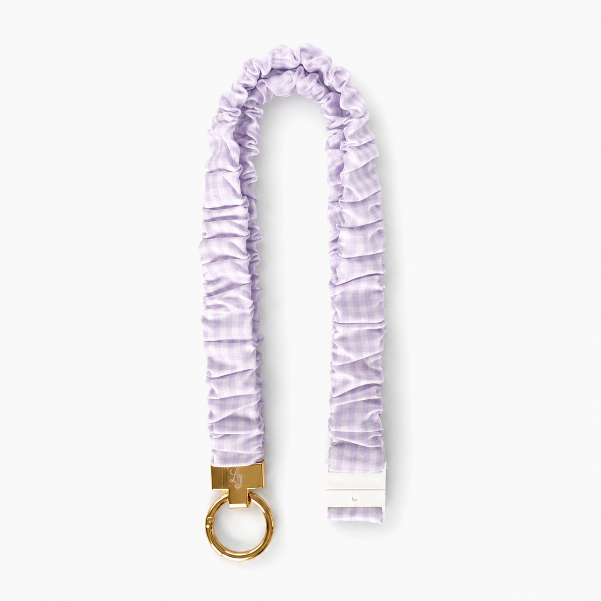 Purple Gingham- Scrunchie Lanyard – Stretchy, Safe & Cute (49cm + Stretch)