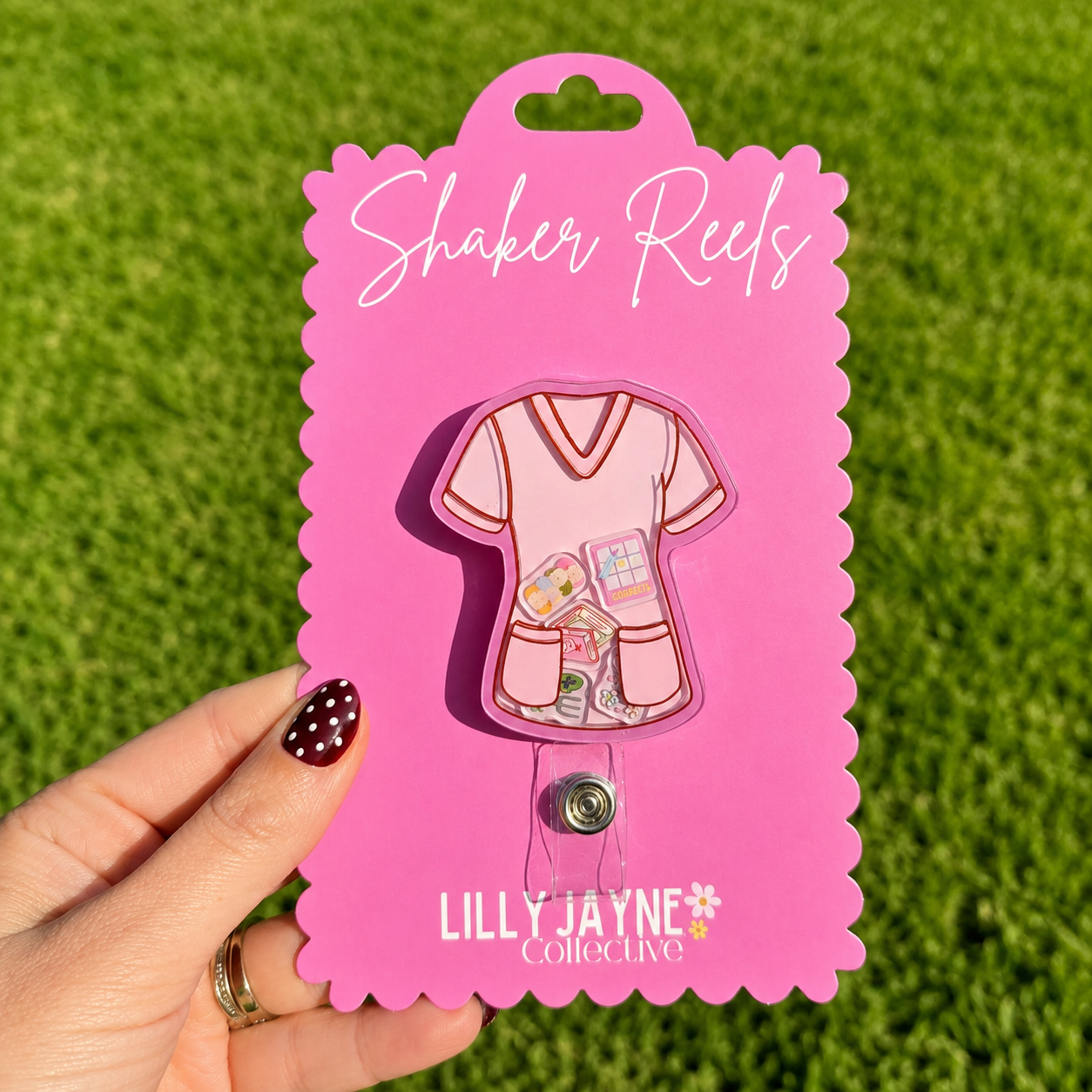 Aged Care Activities Shaker Badge Reel | Retractable ID Badge Holder