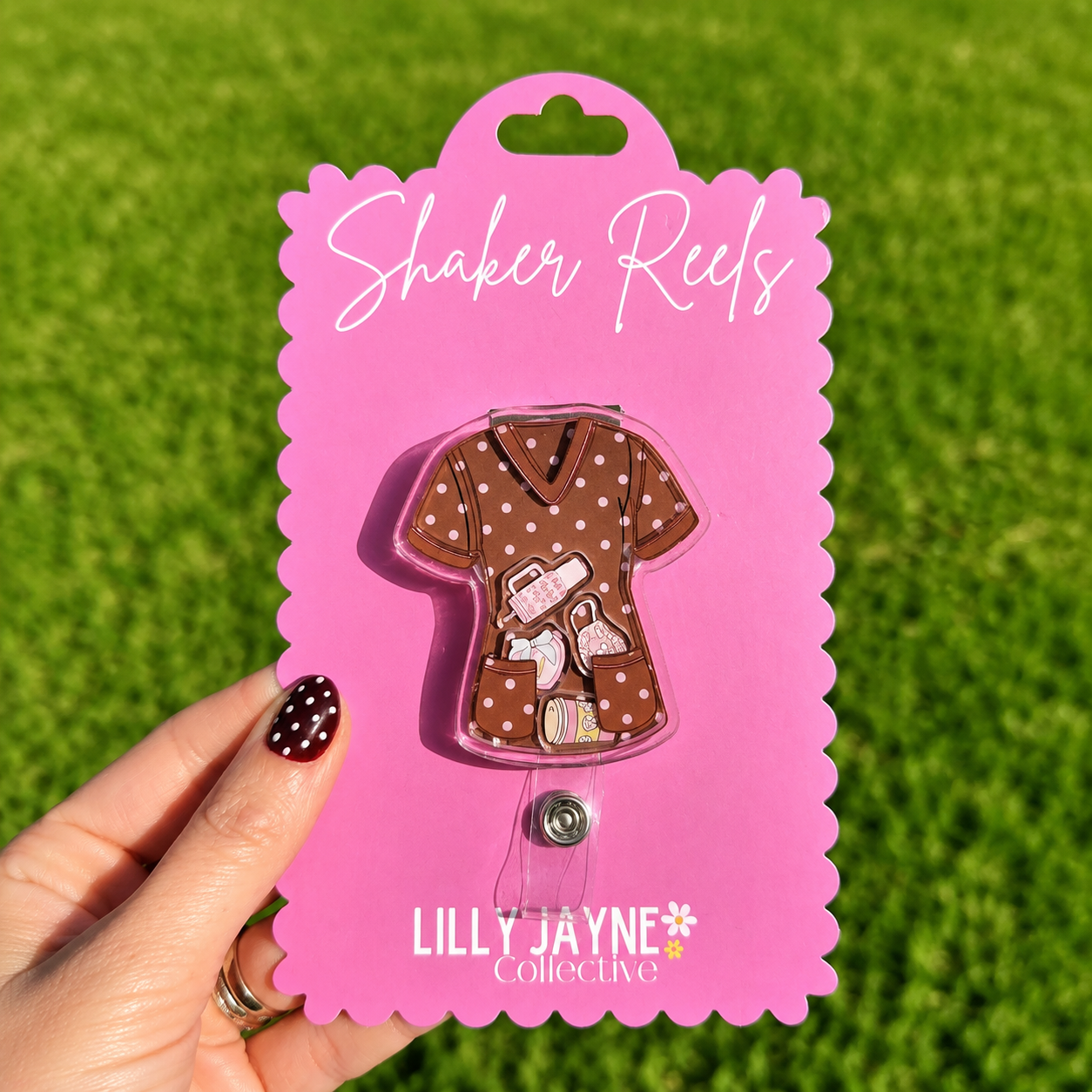 Fun Scrubs Shaker Badge Reel | Retractable ID Badge Holder