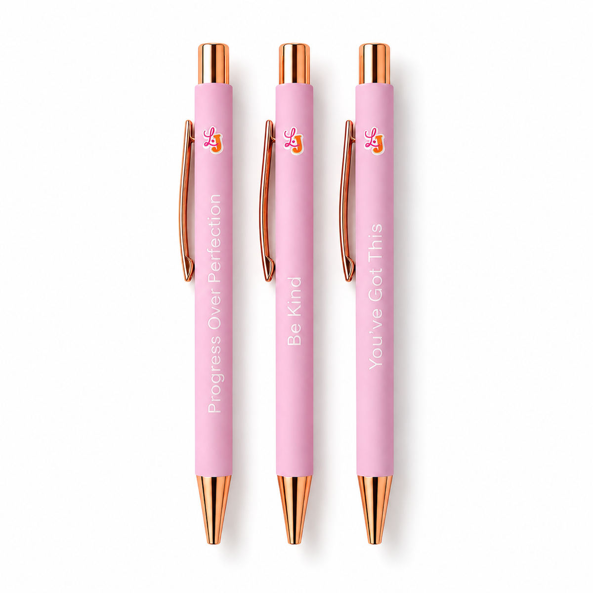 Daily Inspiration Pink Pen Set -  Black Ink Pens