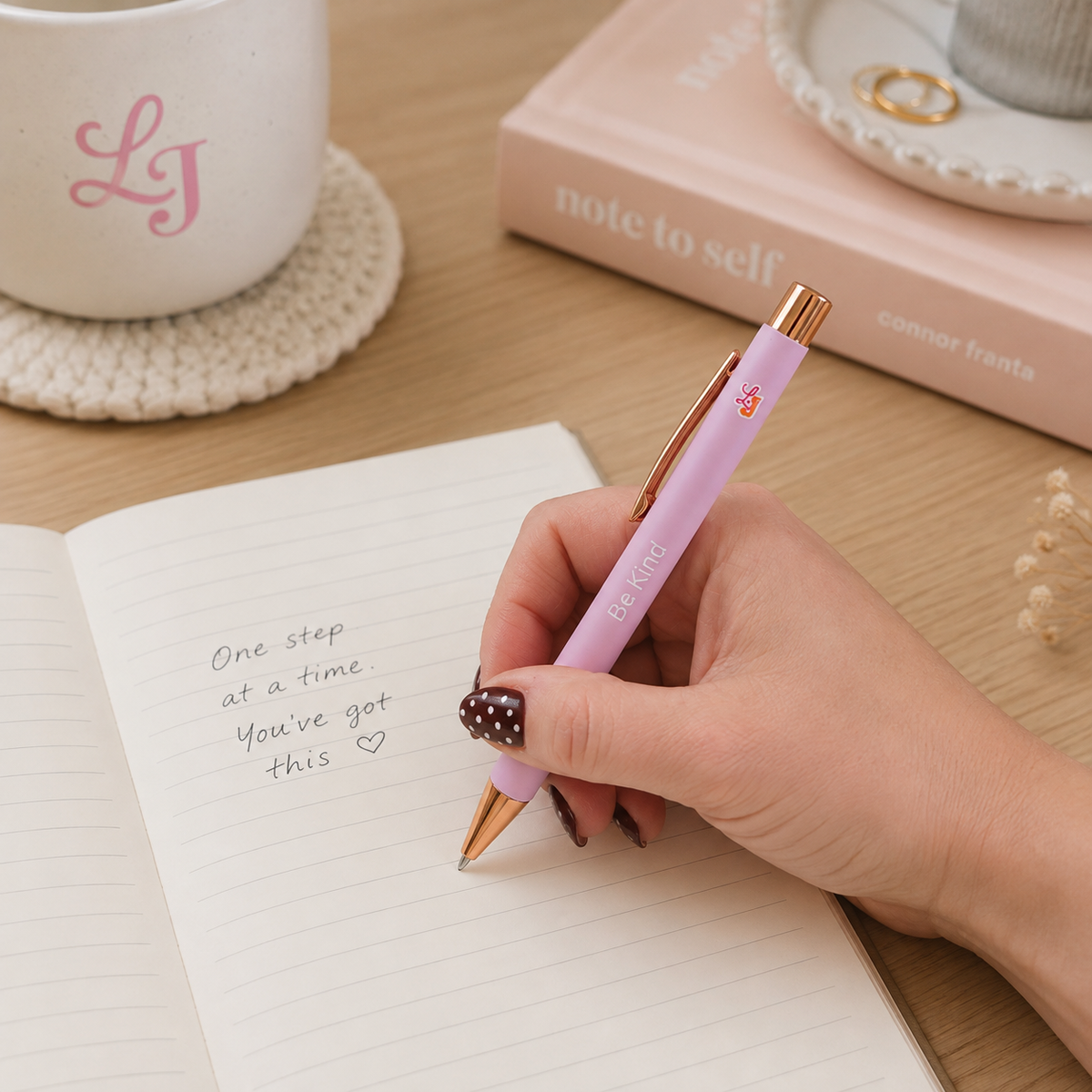 Daily Inspiration Pink Pen Set -  Black Ink Pens