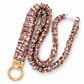 Neutral Check Scrunchie Lanyard | Comfortable Work Lanyard