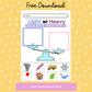 Light or Heavy Kids Activity Digital Download