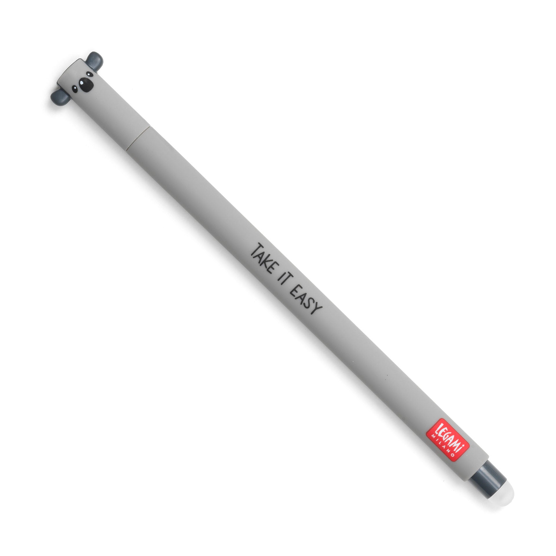 Gray scooter seat with 'Take It Easy' text on a white background