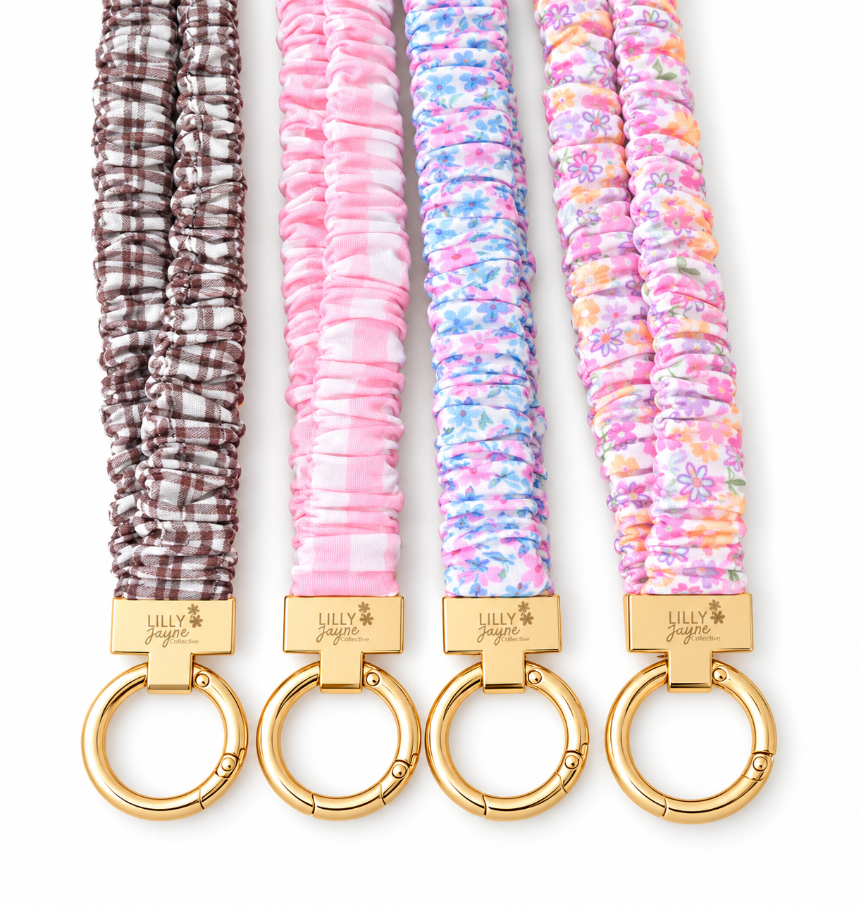 Pink Gingham Scrunchie Lanyard | Pink Work Lanyard