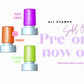 Color swatches of nail polish with text indicating pre-order status on a white background
