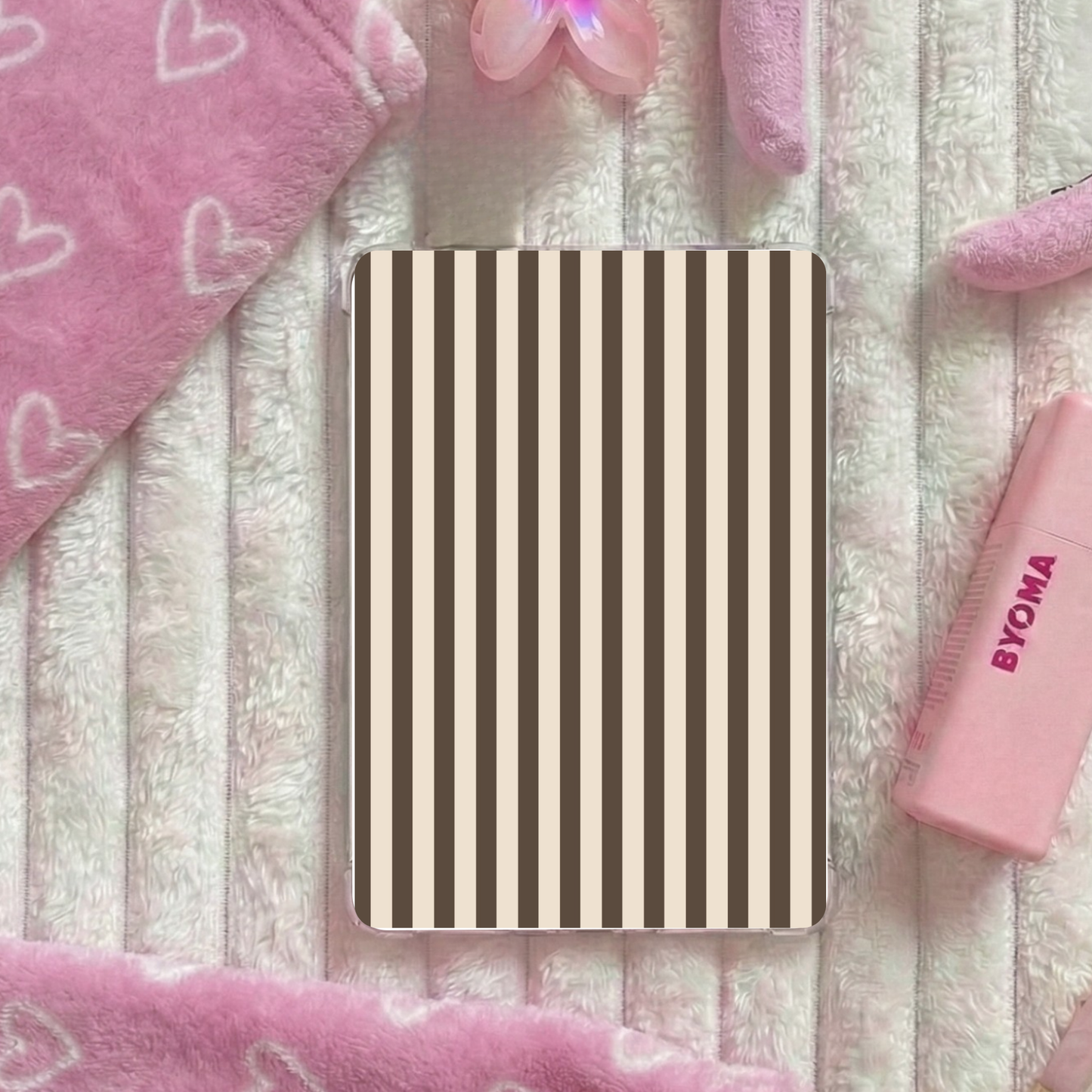 Kindle & Kobo Inserts | Matte Laminated E-Reader Insert - Brown & Beige Stripe