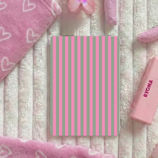 Kindle & Kobo Inserts | Matte Laminated E-Reader Insert - Pink  & Green Stripe