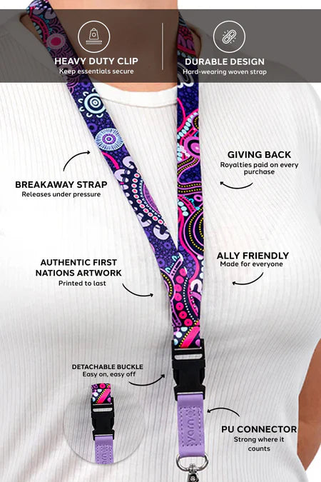 "Raise The Flag" Aboriginal Flag Premium Lanyard