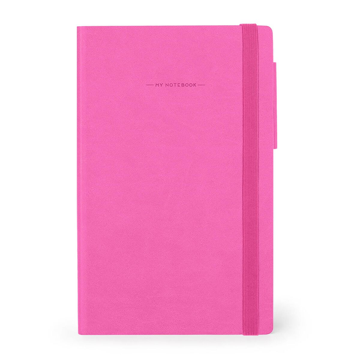 Pink notebook with 'MY NOTEBOOK' text on a white background