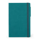 Teal notebook on a white background