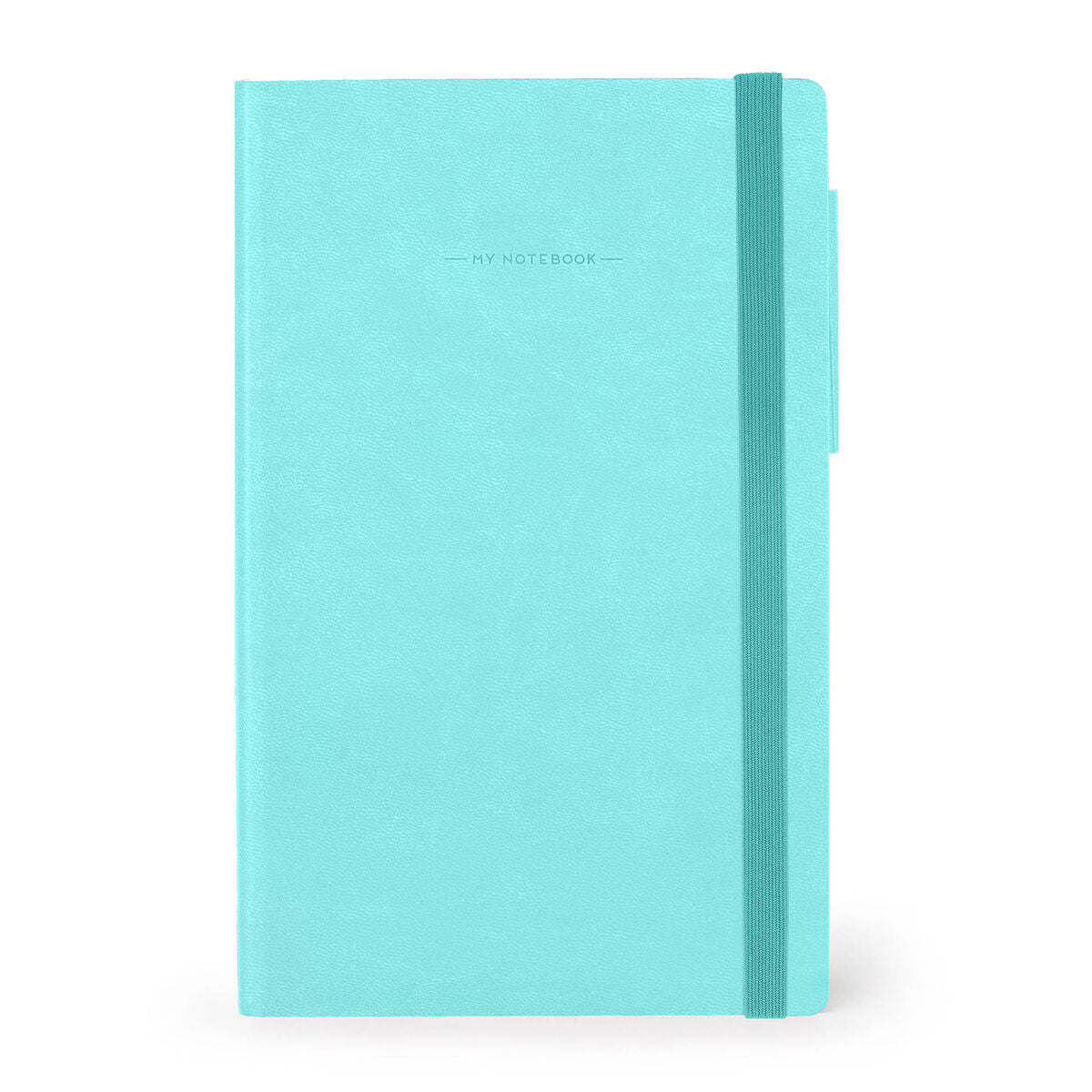 Turquoise notebook on a white background