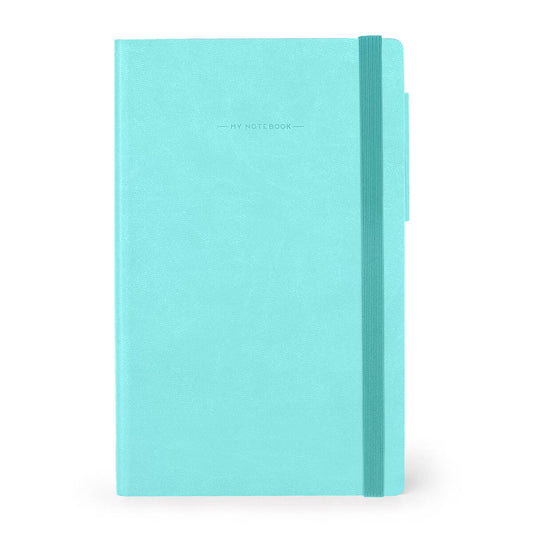 Turquoise notebook on a white background