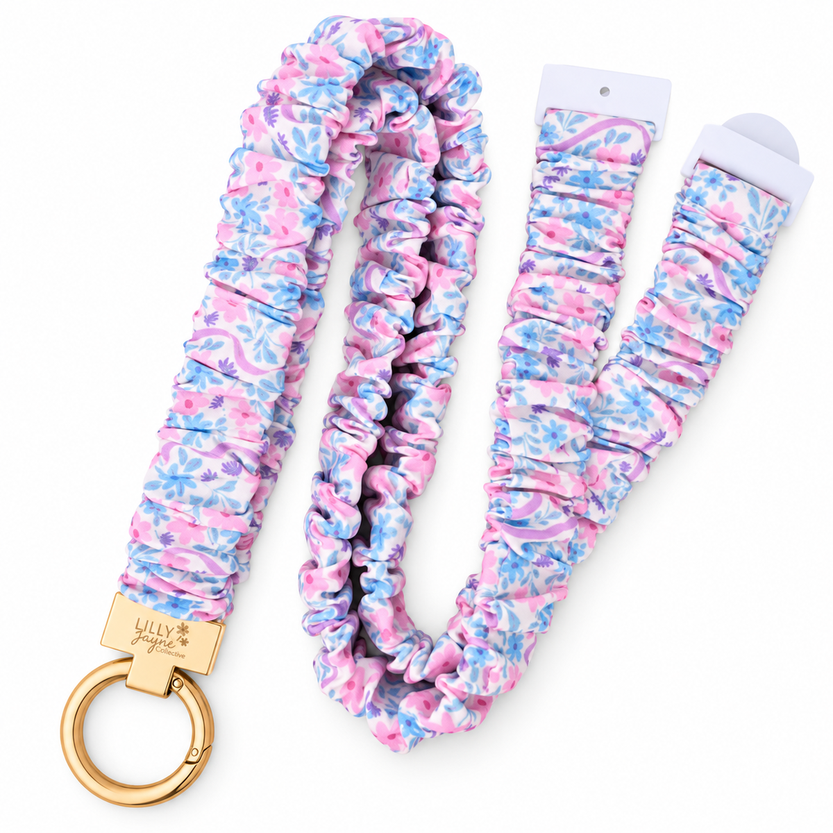 Floral Bow Scrunchie Lanyard | Pastel Floral Work Lanyard