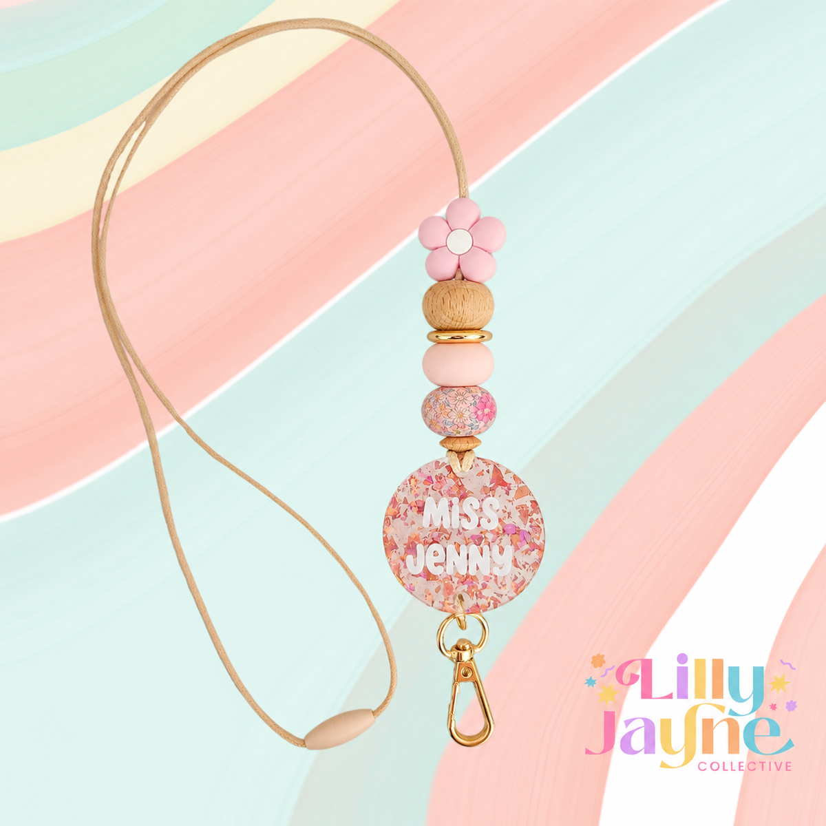 Flower Power Personalised Lanyard